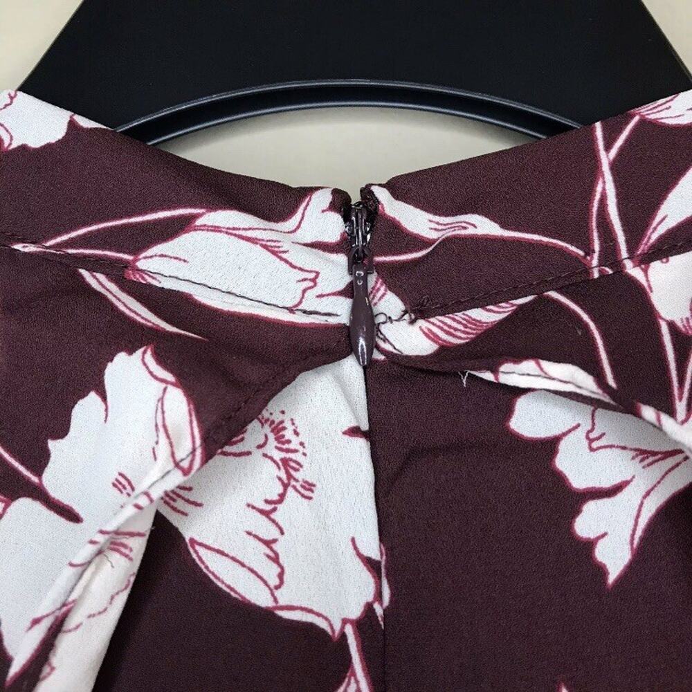 Lauren Conrad Runway Collection Dress NWT Dauphine Wine Ruffle Midi Floral 8 - Picture 3 of 6